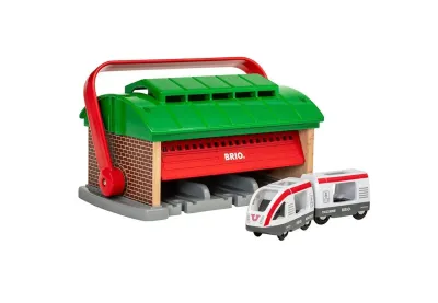 BRIO игр.депо-переноска для 3х поездов,1 поезд+вагон,кор.