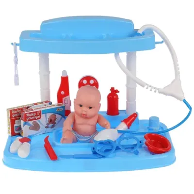 Набор доктора в чемодане с пупсом, 19 предметов в русс. кор. ТМ “Играем вместе“