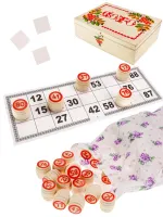 Русское лото в деревянном расписном сундучке