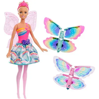 Barbie Игрушка фея с леющими крыльями