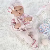 Пупс “Pure Baby“, 35см, в розовом комбинезоне, шапочке с шарфом, в коробке, с аксессуарами