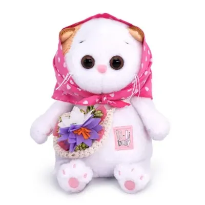 BUDI BASA Кошка Ли-Ли BABY в косыночке и с корзинкой 20 см