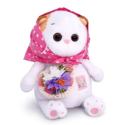 BUDI BASA Кошка Ли-Ли BABY в косыночке и с корзинкой 20 см