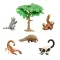 Набор фигурок животных серии “Мир диких животных“: скорпион, обезьяна, ленивец, броненосец, енот (на