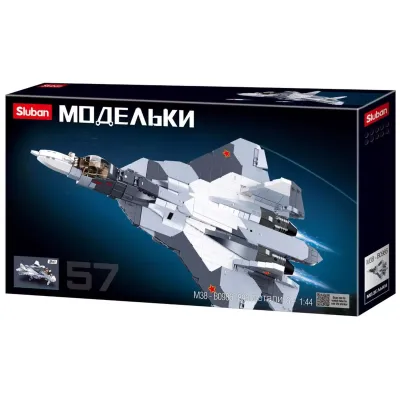 Конструктор пластиковый Sluban "Истребитель СУ-57"(893 деталей) ( Арт. M38-B0986)