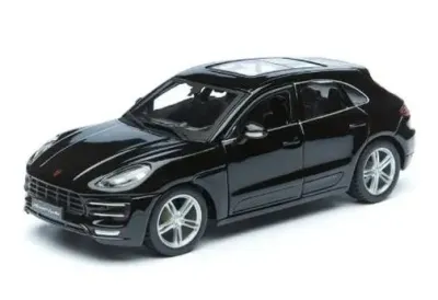 Машинка die-cast Porsche Macan, 1:24, чёрная, открывающиеся двери