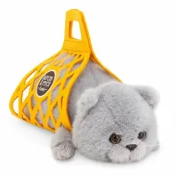 Кот Барсик в сумке серый 56 см