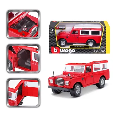 Машинка die-cast Land Rover Series II, 1:25, красная, открывающиеся двери