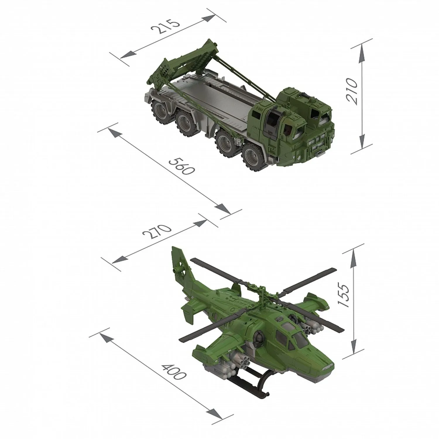 Тягач военный Щит с вертолетом 56х25х26,5 см. купить в Краснодаре: лучшая  цена в детском интернет-магазине DaniLand