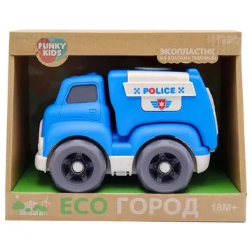 Эко-машинка 18 см, Полиция, синяя  