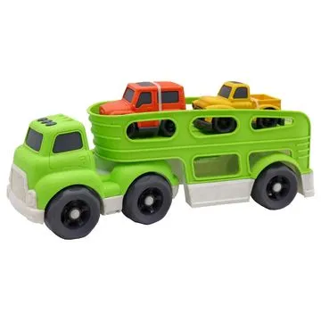 Эко-машинка 30 см, зеленый грузовик, с 2 мини машинками