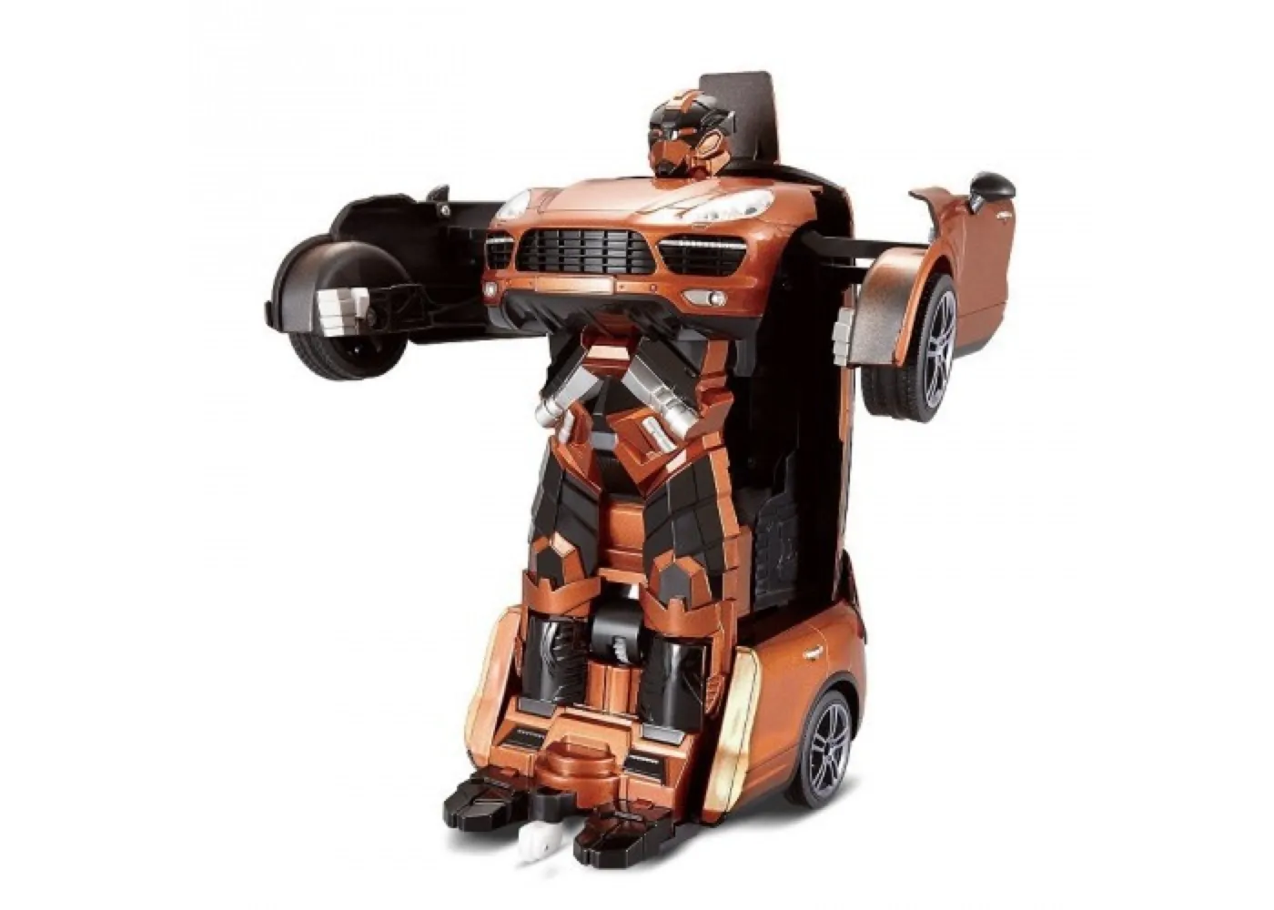 1toy Робот на р/у 2,4GHz, трансформирующийся в машину, 30 см, оранжевый