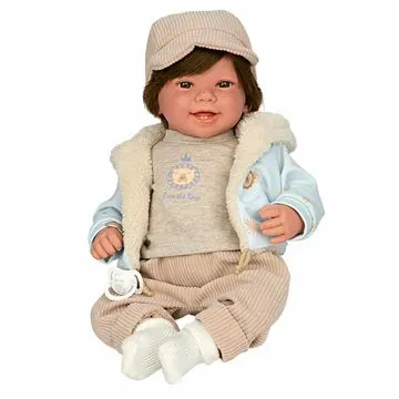 Arias ELEGANCE ADI кукла мягк.с винил.конечностями 45 см,в куртке,костюме,шапке,с соской