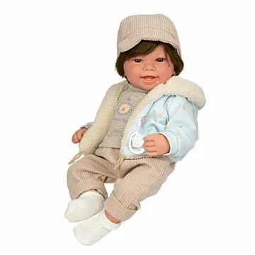 Arias ELEGANCE ADI кукла мягк.с винил.конечностями 45 см,в куртке,костюме,шапке,с соской