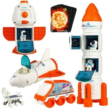 1toy SPACE TEAM II 4 в 1 ракета, космическая станция, шаттл, планетоход в компл. 3 космонавта